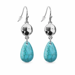New Avon Studio 1886 Turquoise Drop Earrings Silver Tone Dangle Summer Look NIB